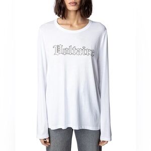 Zadig & Voltaire Alea T-Shirt White with Strass SzL